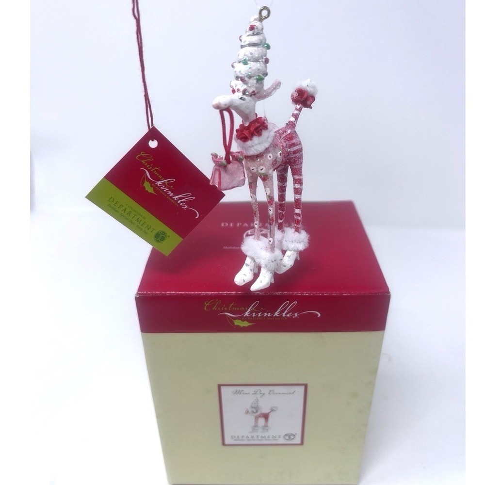Dept 56 Patience Brewster Krinkles Mini Dog Ornament 56.36601 2004 NOS Box